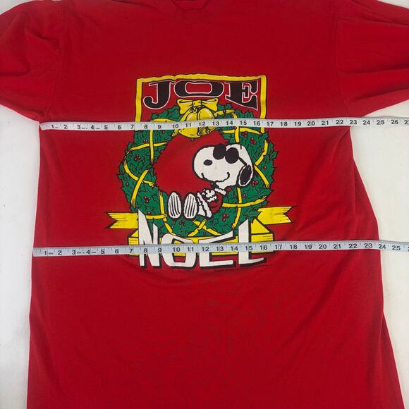 🎄Vintage 90s Oversized Peanuts Snoopy Joe Cool Christmas Sleep Shirt - Picture 10 of 10